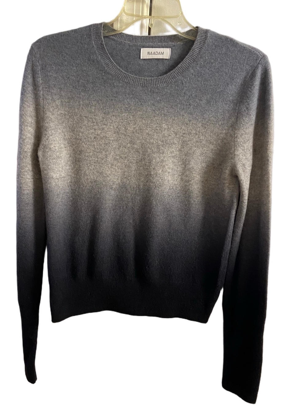 NAADAM Grey Gradient Ombre Cashmere Crewneck Knit Sweater Top XS/S